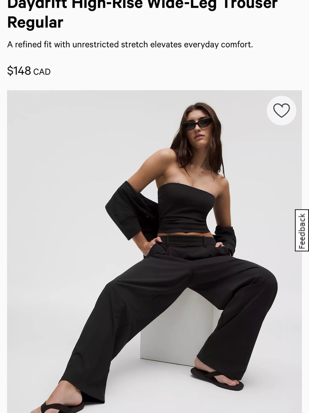 lululemon athletica Black High-Rise Wide-Leg Trousers